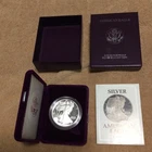 1991 S American Silver Eagle Proof ● 1 troy ounce ● Box and COA and Clamshell