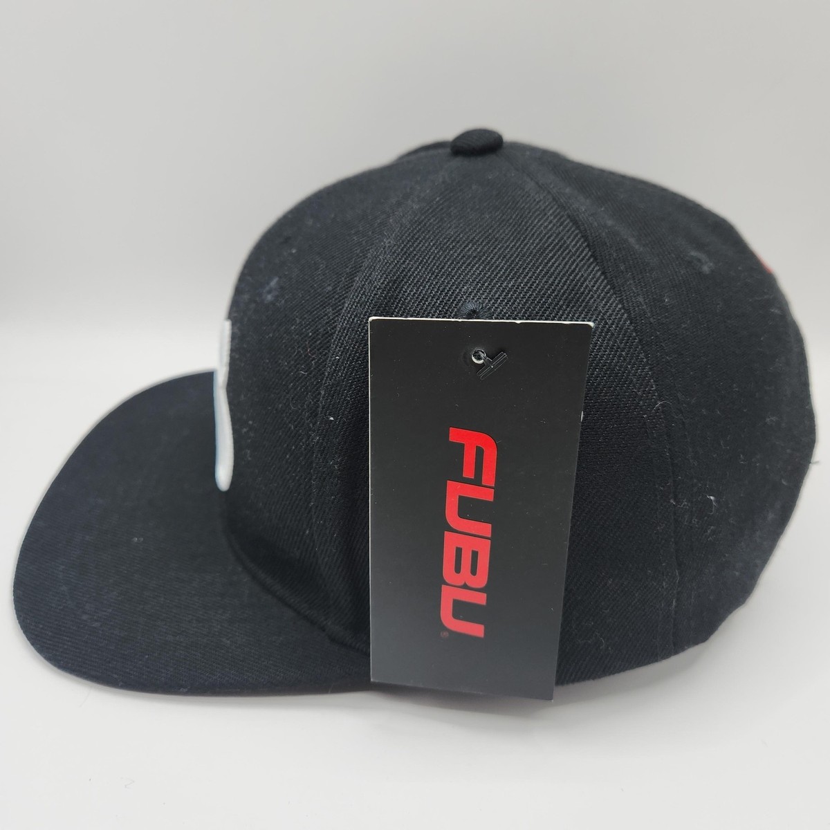 FUBU Hat Cap Snap Back Black White 30th Anniversary Patch
