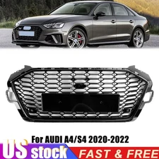 For Audi A4 S4 2020 2021 2022 Honeycomb Front Bumper Grille Girll RS4 Style