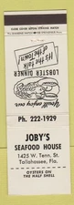 Matchbook Cover - Joby's Seafod House Tallahassee FL
