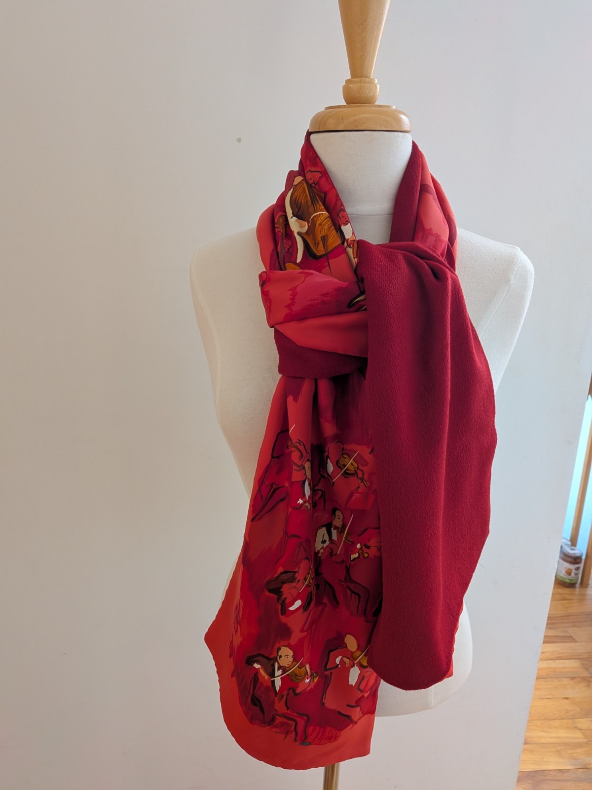 HERMES scarf, rectangular, double layered angora … - image 6