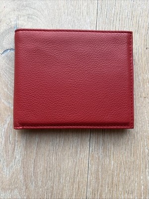 Rolex Geldbörse rot echt Leder 9,5cm x 11cm Zustand sehr gut