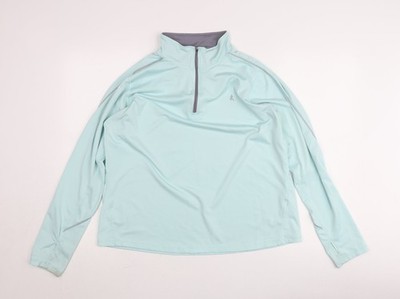 Work Out sportlicher Pullover Pulli Damen blau L 1/4 Reißverschluss Langarm
