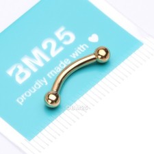 Pure24K Implant Grade Titanium Internally Threaded Basic Curved Barbell