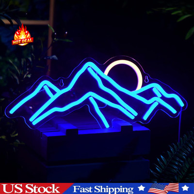 Mountain Neon Sign Dimmable Mountain Neon Light for Wall Decor 15  *6.5   Sunris