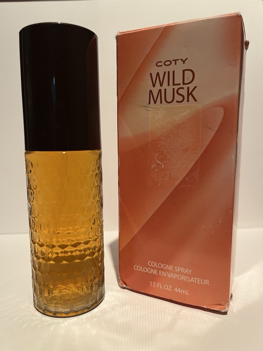 COTY WILD MUSK 1.5 FL. OZ / 44 mL COLOGNE SPRAY DIAMOND CUT BOTTLE