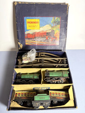 Vintage Hornby Meccano M 0 Passenger Clockwork O Gauge Train Set + Xtra Loco