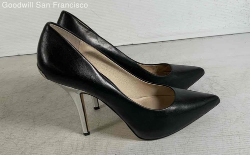 Michael Kors Black Leather Pointed Toe Slip On Pump Womens Heels Size 8.5M