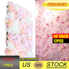 12pcs Artificial Rose Hydrangea Flower Wall Panels Wedding 60 x 40cm Party Decor