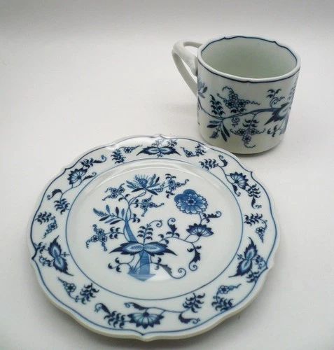 Blue Danube ~ BLUE & WHITE ONION ~ Floral MUG & 6.5" PLATE #1