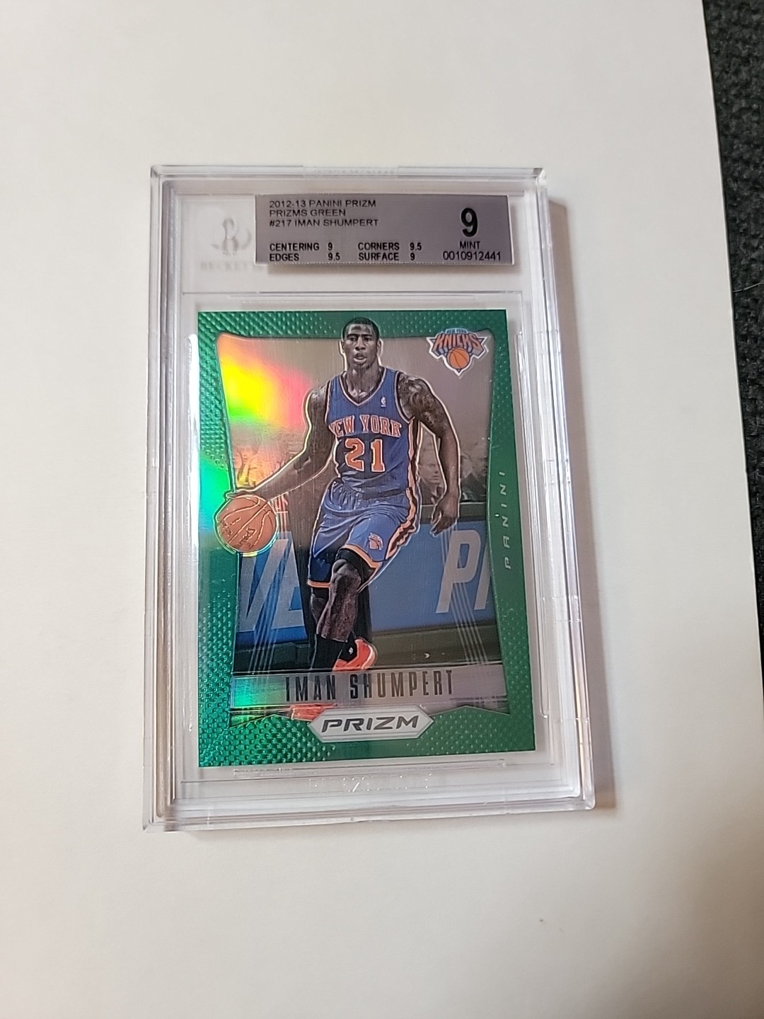 2012-13 Prizm Basketball Iman Shumpert #217 Green Prizm - BGS 9 - GS1353