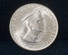 1947 S Douglas Macarthur Philippines 50 Centavos Silver Coin Genuine