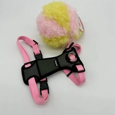 NEW Frisco Medium Pink Padded Dog Harness & Cassie Squeaky Toy-Pet Supplies