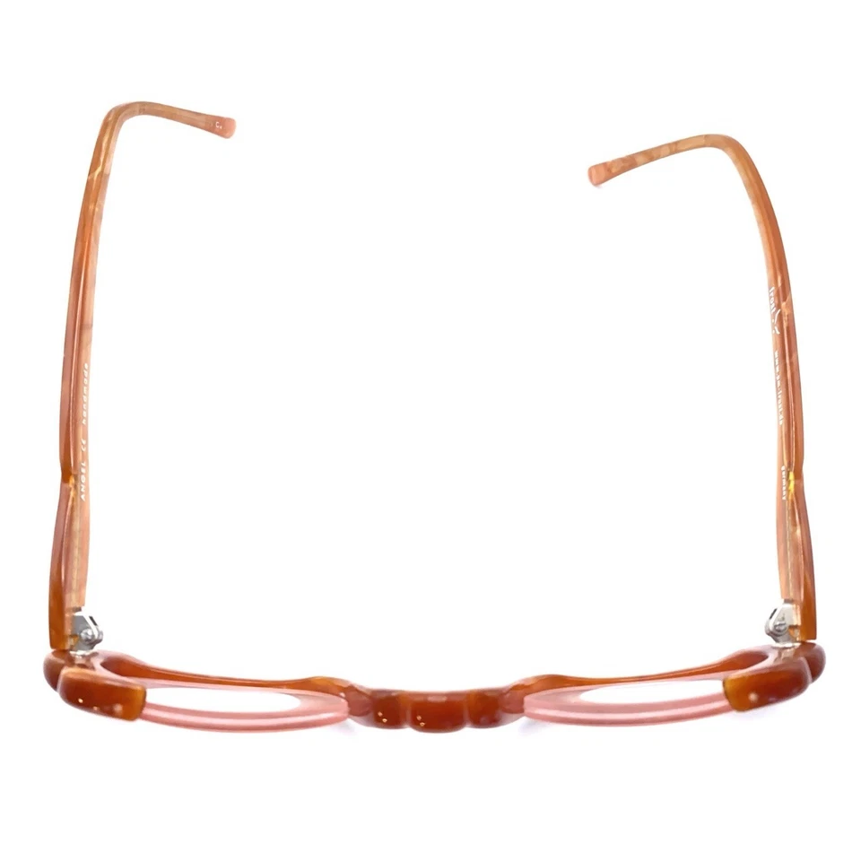Monturas de gafas delgadas ovaladas naranja tortuga Frost Angel Italia diseñador mujeres Foto 4 de 4