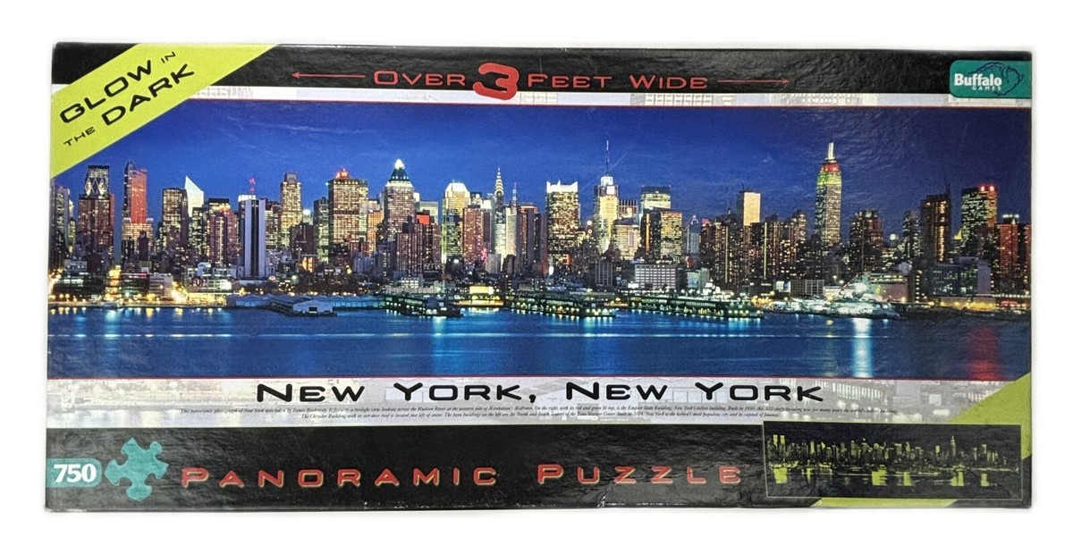 New York NY Glow in the Dark Panoramic Jigsaw Puzzle Buffalo
