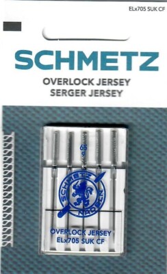 5 Schmetz Overlocknadeln Jersey ELx705 SUK CF Stärke 65/9 mit Flachkolben