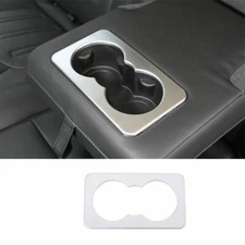 For Defender 2020-2022 Matte Silver Car Rear Water Cup Holder Panel Frame Trim