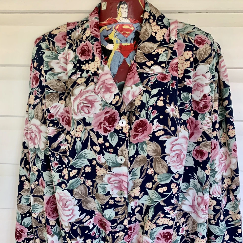 Top Mujer Impressions Plus Talla 20 Busto 110cm Floral Manga Larga Vintage Foto 3 de 4