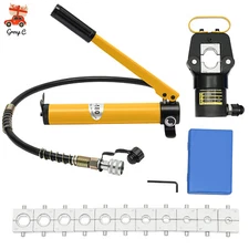 20 Ton Hydraulic Crimper Crimping Tool Cable Wire Hose Lug Terminal+12 Dies Set