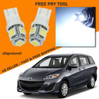 10 x White LED Interior Lights Package For 2006 - 2017 Mazda 5 + PRY TOOL