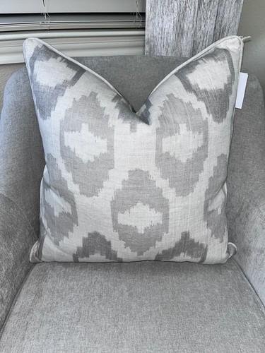 2-NWT VILLA HOME FAE GRAY EMBROIDERED LINEN PILLOWS - Picture 16 of 19