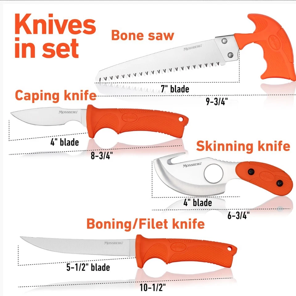 Kit de procesamiento de juegos de 7 piezas al aire libre caza ciervo carne carniceros juego de cuchillos desolladores Foto 2 de 4
