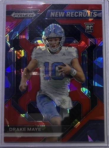 Drake Maye *2024 Panini Prizm Draft* Red Ice New Recruits RC #NR-DME-Tar Heels