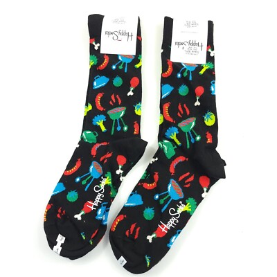 Happy Socks Colorful BBQ Socks 2-Pairs Total Mens 8-12 Unisex Bright Goofy Wacky
