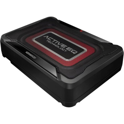 Kenwood KSC-PSW7EQ Subwoofer schwarz/rot Untersitzsubwoofer 160W Peak Active EQ