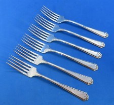 Silver plate electroplate vintage Art Deco antique set six desert fork cutlery C