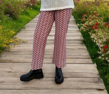 ON SALE Vintage 70s Flared Trouser Pants, Zig Zag, Patterned, Abstract