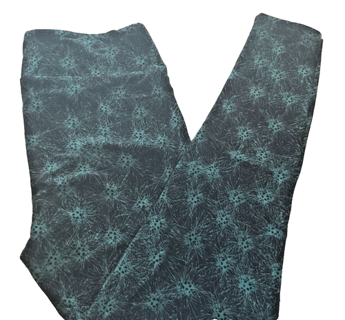 LULAROE TC legging wide waist band Green Blast Geo Tall Curvy fit approx M/L - Picture 3 of 18
