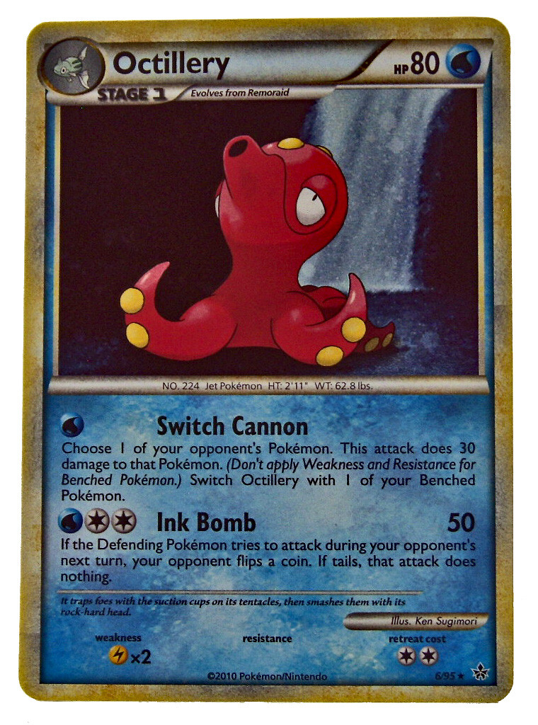 Octillery 6/95 Holo Rare HS Unleashed NM+ With eBay Tracking 2a