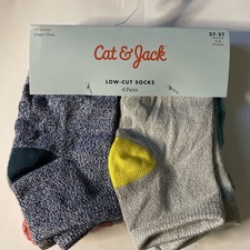 Cat Jack Kids Toddler Child Low Cut No Slip Socks. Boy Girls 2T 3T Shoe Sz 5-8