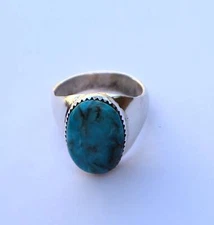 NEW Men's Navajo ring by D BENALLY sizes 10 & 10.5  Sterling & Kingman Turquoise