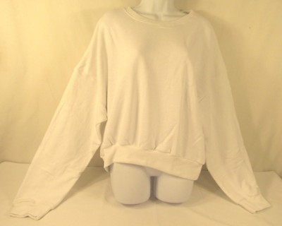 BooHoo Plus Oversized Slouchy Cropped Sweat White UK 18 / USA 14 / EUR 46 - NWT