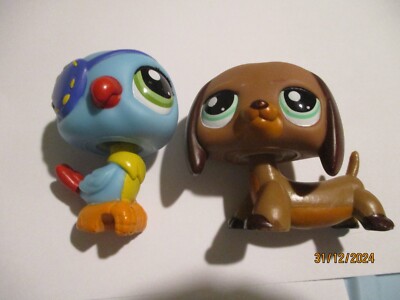 PETSHOP DUO: PARROT N°1949 + DACHSHUND DOG N°1950