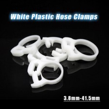 White Plastic Hose Clamps Strong Pipe Tube Clips Fasteners for 3.8mm-41.5mm