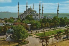 Blue Mosque German Fountain Istanbul Turkey 4x6 Postcard