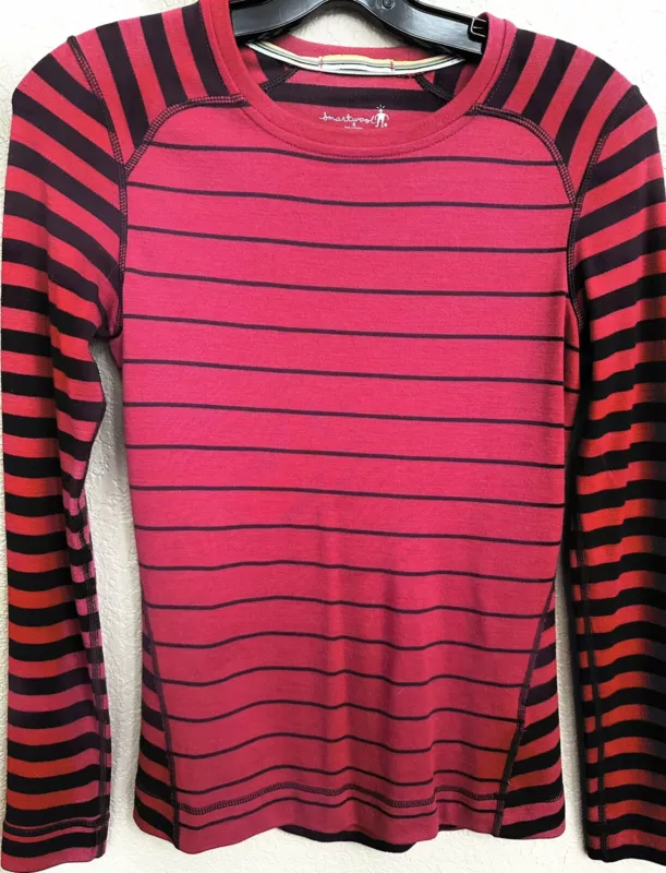 smartwool merino long sleeve pullover stripe sweater