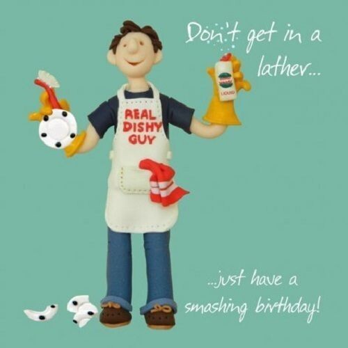 Dishy guy  Holy Mackerel Birthday Card smashing