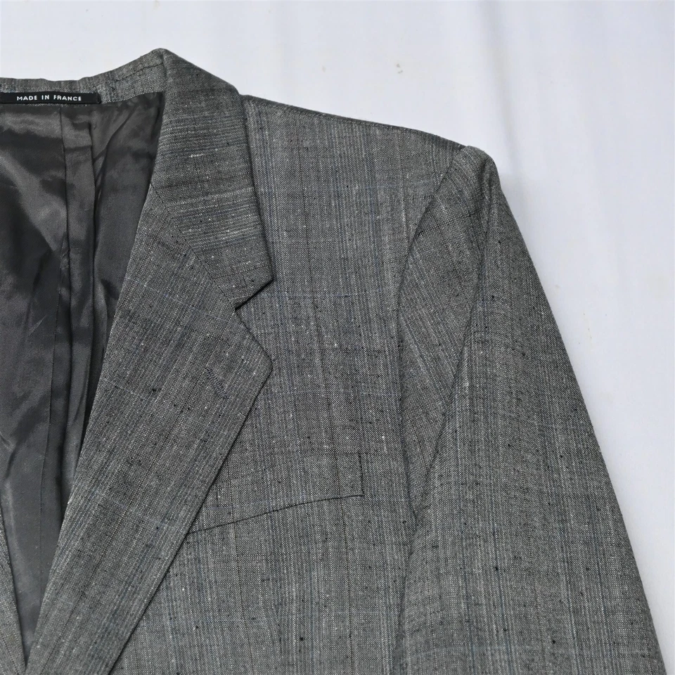 De Colección Guy Laroche 42R Gris Slubbed Lino Seda Hombres Traje Chaqueta Abrigo Deportivo Foto 2 de 4