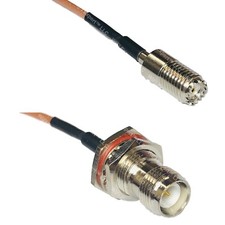 RG316 MINI UHF FEMALE to RP-TNC FEMALE BULKHEAD RF Cable Rapid-SHIP LOT