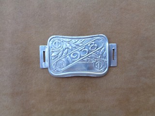 ANNÉE 1938 PLAQUE FISCALE DE VÉLO EN ALUMINIUM EXCELLENT ÉTAT NON POSÉE