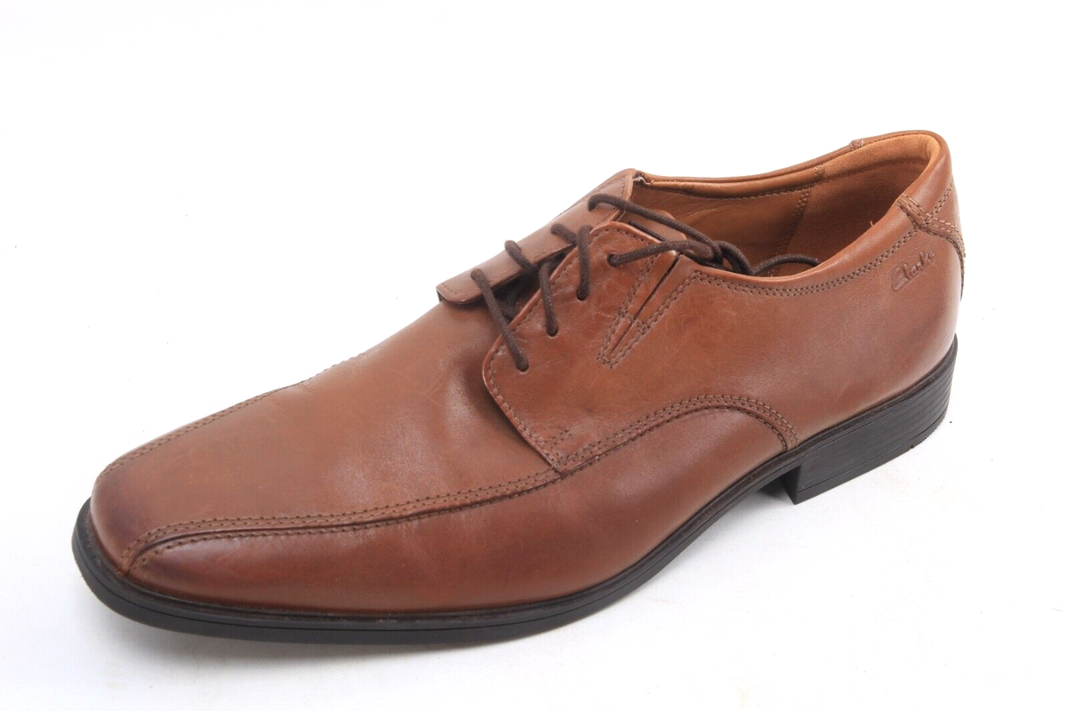 Clarks Tilden Oxfords Dress Shoes Mens Brown Leather Cap Toe  display picture 3