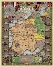 Historical Battle Map of World War I - 1932 Vintage Style Conflict Map - 24x30