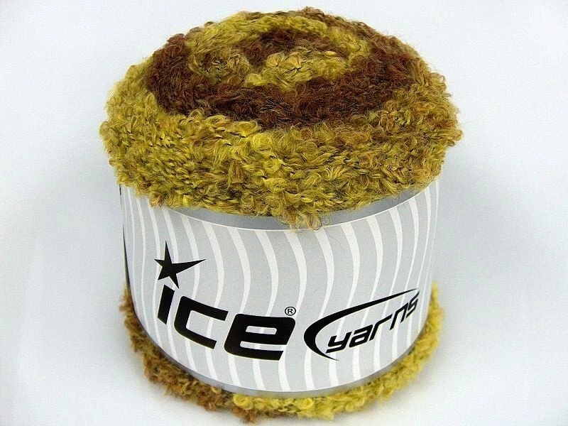 Boucle Fun Cake Yarn 77385 Ice Yarns Brown Green Mohair Bl CenterPull 150g 328y - Image 4 of 4