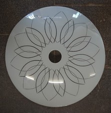 Lampadario Ufo In Vetro Piatto Anni '50 Midcentury Bianco Lucido