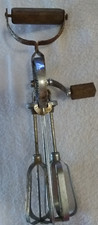 Vintage Hand Mixer Egg Beater Wooden Handles USA Made Rustic Kitchen Decor