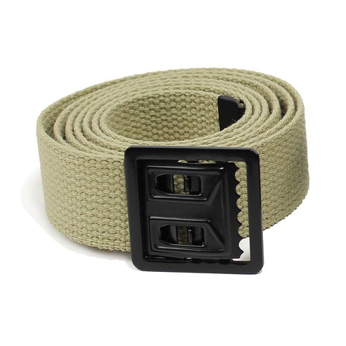 Military Web Belt with Buckle - Khaki 